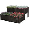 Outsunny 4-piece Elevated Flower Bed Vegetable Herb Planter Plastic, Brown