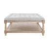 Dusk Knaresborough Light Grey Linen Button Back Coffee Table Pouffe RRP £