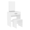 Modern Dressing Table Makeup Vanity Desk Stool Set Mirror Drawer Matte White