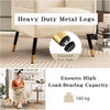 Comfy Modern Tufted Armchair, Linen Upholstered Accent Chair with Metal Legs