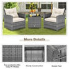 3 Piece Patio Rattan Sofa Set Outdoor Wicker Conversation Set-White