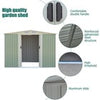 6 X 8 FT Outdoor Storage Shed Large Tool Utility Organizer House 2 Sliding Doors