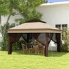 3 x 3(m) Pop Up Gazebo Tent with Netting, Height Adjustable, Beige