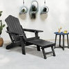 Patio Adirondack Chair All-Weather Lounge Chair w/Retractable Footrest