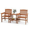 3 Piece Patio Furniture Set Wood Bistro Set with Umbrella Holes