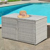 330L Garden Patio Storage Container Outdoor PE Wicker Storage Box Grey