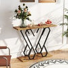 Faux Marble Console Table with Adjustable Foot Pads-Coffee
