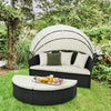 Wicker Daybed Patio Round Daybed Separated Seating Sectional Sofa