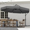 Heavy-Duty Outdoor Parasol 290 cm Offset Hanging Umbrella-Gray