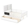 Double Size Bed Frame w/2 Storage Drawers & Bookcase Headboard
