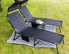 2x Garden Folding Chair Portable Beach Camping Canopy Recliner Sun Lounger