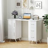 Manicure Table Nail Desk Nail Tech Table Station with 8 Metal Legs-White