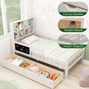 Single Size Bed Frame Solid Wood Platform Bed w/2 Storage Drawers