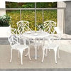 Patio Cast Aluminum Dining Table & Chair Set, 5 Piece Outdoor Bistro Set