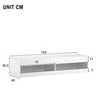 Floating TV Unit Cabinet Wall Mounted TV Stand High Gloss Front With LED Lights