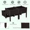 Outsunny 4-piece Elevated Flower Bed Vegetable Herb Planter Plastic, Brown