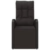 Reclining Garden Chair with Cushions Recliner Black Poly Rattan