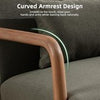 2x Mid Century Lounge Chairs – Solid Wood Frame, High Back, Linen Seat