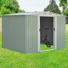 6 X 8 FT Outdoor Storage Shed Large Tool Utility Organizer House 2 Sliding Doors