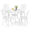 Patio Cast Aluminum Dining Table & Chair Set, 5 Piece Outdoor Bistro Set