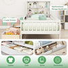 Single Size Bed Frame Solid Wood Platform Bed w/2 Storage Drawers