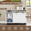 Sideboard Buffet Cabinet Kitchen Storage Cabinet with Shelves-White