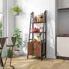 160 CM Tall Bookshelf Industrial Bookcase 4-Tier Ladder Shelf w/Cabinet