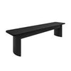 Large Black Oak Dining Bench with Fluted Legs - 180cm - Seats 3 - Jarel JAR016A