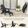 Patio Adirondack Chair All-Weather Lounge Chair w/Retractable Footrest