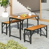 3-Pieces Patio Dining Set for 4 People-Natural