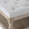 Dusk Knaresborough Light Grey Linen Button Back Coffee Table Pouffe RRP £
