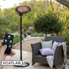 Freestanding Electric Patio Heater Outdoor Garden Heating Halogen 2kW Heatlab