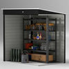 6 x 4ft Metal Garden Shed with Lockable Door and Gloves, Dark Grey