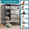 Large Cat Cage Indoor Catio Cat Enclosures 4 Tier Kennel Metal Playpen w/Hammock