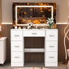 Large Dressing Table with 7 Drawers LED Dimmer Mirrow Makeup Desk Vanity Morden