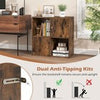 3-Tier Bookshelf 4-Cube Bookcase Wooden Display Shelf-Coffee