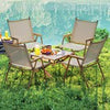 Portable Lawn Chairs Folding Camp Chairs Set-Beige