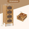 Bamboo Storage Cabinet 4-Drawer Dresser-Natural