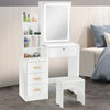 Dressing Table Set Vanity Makeup Desk with Mirror and Stool 3-Color LED Light UK