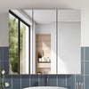 Wall-mounted Bathroom Cabinet Mirror Door Organiser Storage Living Room White