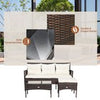 3 PCS Outdoor Conversation Furniture Set PE Rattan Patio Table Sofa Ottoman Set