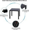Outdoor Chair Patio Furniture Garden Bistro Rattan Chair Metal Side Coffee Table