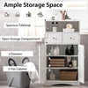 Freestanding Storage Cabinet with 2 Adjustable Shelves-White