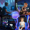 Blue Reclining Gaming Chair with Footrest & Bluetooth Speakers & RGB LED Yludier