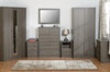 Grey Wood Grain 2 Drawer Bedside Chest W40cm X D40cm X H61cm LACEY
