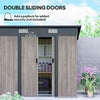 Outdoor Garden Storage Shed for Patio Bike Grey Wood Grain Sloped Roof
