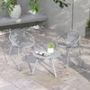 3 Pieces Bistro Set All Weather PP Patio Conversation Set-Gray