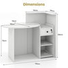 Reception Desk Front Counter Desk w/ Lockable Drawer & Adjustable Shelf-White
