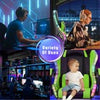 Gaming Chair with Bluetooth Speakers RGB LED Lights & Reclining Footrest Green