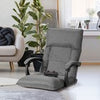 14-Position Adjusting Backrest Gaming Floor Chair Comfortable Lazy Sofa Grey